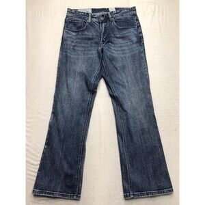 Y2K JOHN B STETSON 1015 Rocker Bootleg Jean Men 31x30 Dark Blue Whisker Stretch